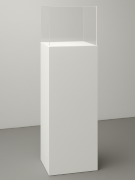 totem con teca di protezione in plexiglass