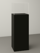 totem con teca di protezione in plexiglass