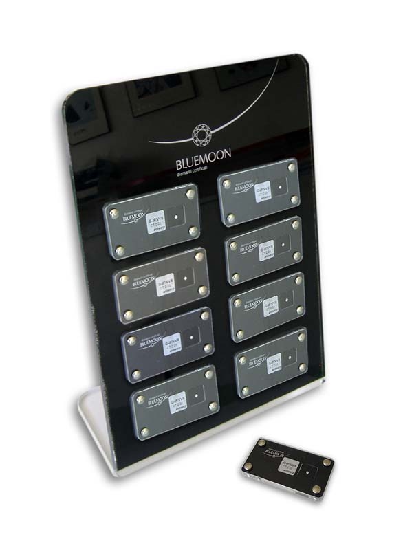 Espositore da banco per blister diamanti in plexiglass