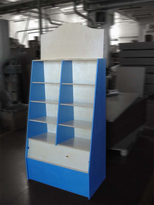 Espositore da terra in legno