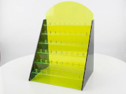 Espositore da banco con ripiani in plexiglass fluorescente