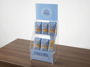 Espositore da banco in plexiglass per prodotti alimentari