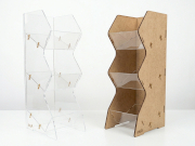 Espositore da banco con tasche in plexiglass