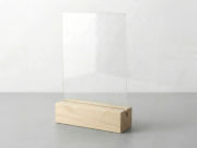 Portalistini da banco con base in legno