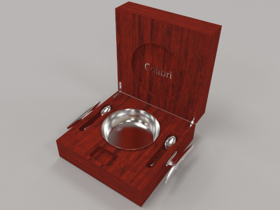 render espositore da banco in legno